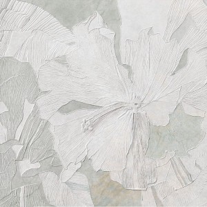 TAPETA HIBISCUS SAGE GREY - MALUMI
