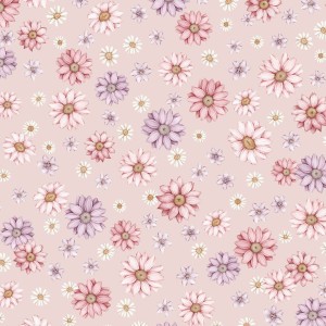 TAPETA DLA DZIEWCZYNKI PURPLE GARDEN CHAMPAGNE PINK - DEKORILLO 