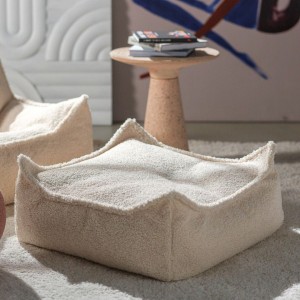 Kwadratowa pufa dziecięca Square Ottoman | Siedzisko dla dzieci Cream White - Wigiwama