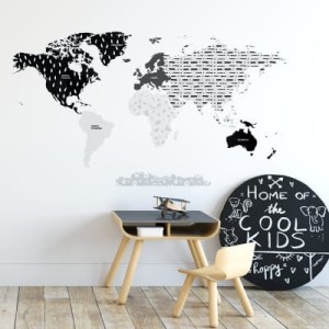 NAKLEJKA NA ŚCIANĘ MAPA ŚWIATA DK331 - YOKO DESIGN