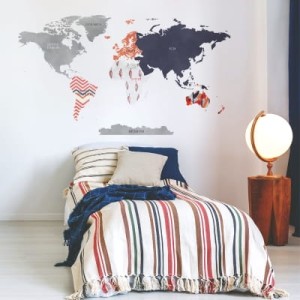 NAKLEJKA NA ŚCIANĘ MAPA ŚWIATA DK336 - YOKO DESIGN