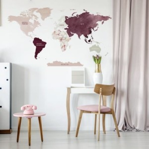 NAKLEJKA NA ŚCIANĘ MAPA ŚWIATA DK337 - YOKO DESIGN