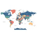 naklejka na ścianę mapa świata