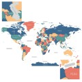 naklejka na ścianę mapa świata