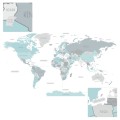 naklejka na ścianę mapa świata
