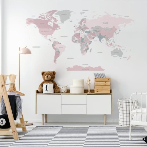 naklejka na ścianę mapa świata