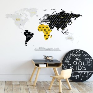 NAKLEJKA NA ŚCIANĘ MAPA ŚWIATA SUPERBOHATER - YOKO DESIGN