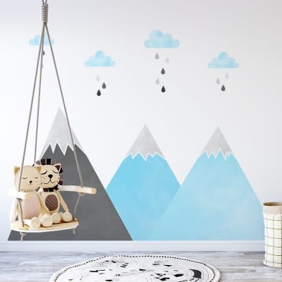 naklejki na ścianę do pokoju dziecka yoko design góry niebieskie