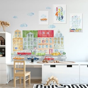 NAKLEJKA ZAŁÓŻKOWNIK MIASTO I SAMOCHODY - YOKO DESIGN