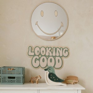 Lusterko Emoji z akrylu i drewna do pokoju dziecka - Cut It Now