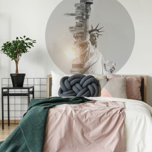 NAKLEJKA W KSZTAŁCIE KOŁA MIASTO NOWY JORK - YOKO DESIGN