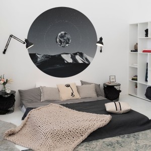 NAKLEJKA W KSZTAŁCIE KOŁO KOSMICZNY KRAJOBRAZ - YOKO DESIGN