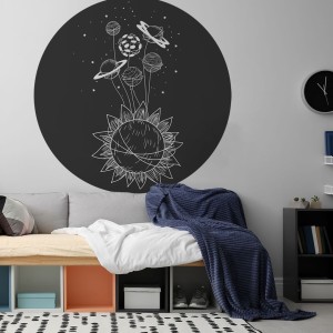 NAKLEJKA W KSZTAŁCIE KOŁA KOSMOS - YOKO DESIGN