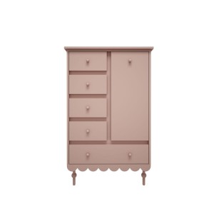 KOMODA WYSOKA BABUSHKA RÓŻOWA - WOOD LUCK DESIGN