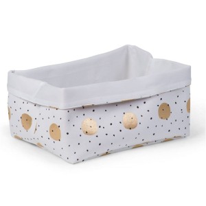 POJEMNIK PŁÓCIENNY 40x32x20 cm GOLD DOTS - CHILDHOME