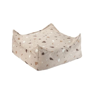 Kwadratowa pufa dziecięca Square Ottoman | Siedzisko dla dzieci Terrazzo Sand - Wigiwama