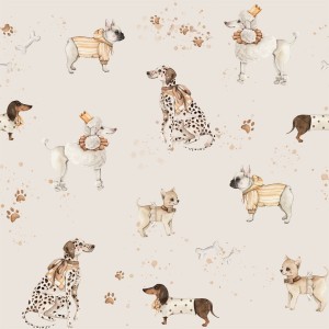 DEKORILLO TAPETA W PIESKI I LOVE DOGS - PRÓBKA TAPETY 