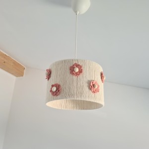 LAMPA SUFITOWA DLA DZIEWCZYNKI RÓŻOWE MARGARETKI - MARMYS FELT STUDIO