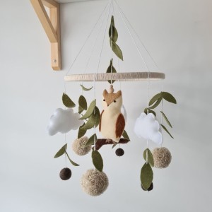 KARUZELA DO ŁÓŻECZKA SOWA W LESIE - MARMYS FELT STUDIO