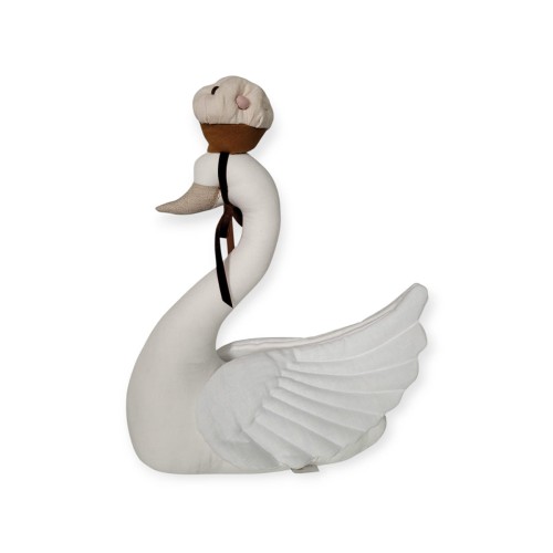 Cream swan with muffin