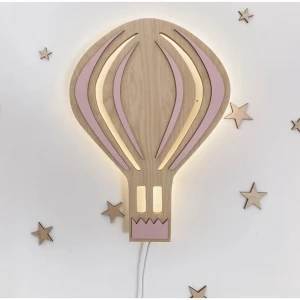 Drewniana lampka nocna latający balon do pokoju dziecięcego