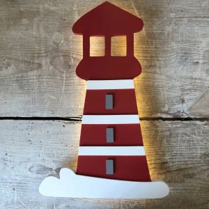 Drewniana lampka nocna  Latarnia Morska do pokoju dziecięcego 