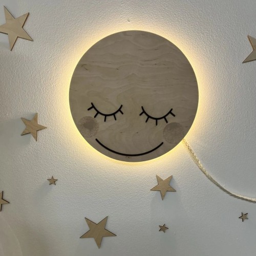 lampka ksieżyc drewniakowa