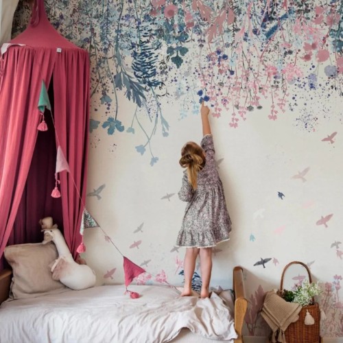 tapeta dla dziewczynki w kwiaty meadow