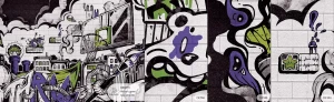 MALUMI GRAFFITI GREEN - PRÓBKA TAPETY  