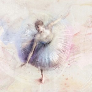 TAPETA DLA DZIEWCZYNKI Z BALETNICĄ BALLET RAINBOW - MALUMI