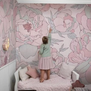 TAPETA DZIEWCZĘCA PEONIES PINK - MALUMI