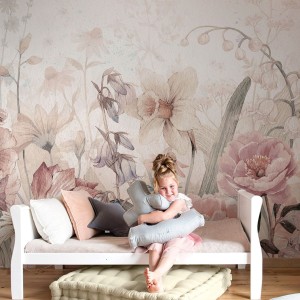 TAPETA DZIEWCZĘCA KWIATY BLOOM PASTEL - MALUMI