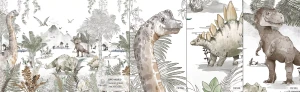 MALUMI DINO GREEN - PRÓBKA TAPETY 