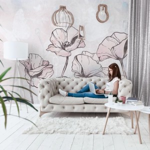 TAPETA DZIEWCZĘCA FLORA KIDS BLUE - MALUMI