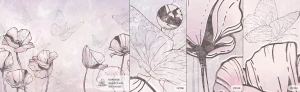 MALUMI FLORA KIDS PURPLE - PRÓBKA TAPETY 
