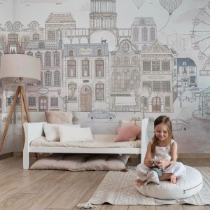 TAPETA DLA DZIEWCZYNKI W KAMIENICE LE PETIT PARIS PINK - MALUMI