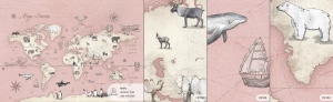 MALUMI MAPS ROSE - PRÓBKA TAPETY 