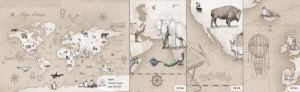 MALUMI MAPS TAUPE - PRÓBKA TAPETY  