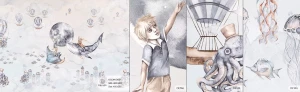 MALUMI OCEAN DEEP GIRL AND BOY - PRÓBKA TAPETY