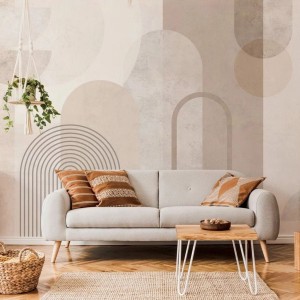 TAPETA GEOMETRIC ARCS CREAM - MALUMI