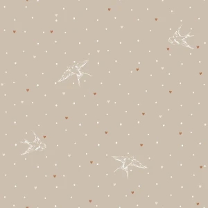TAPETA SWALLOWS ON BEIGE - DEKORNIK