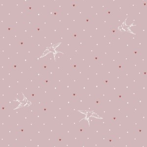 TAPETA SWALLOWS ON PINK - DEKORNIK