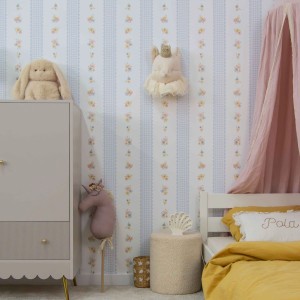 TAPETA DZIEWCZĘCA W DROBNE KWIATKI PETITE FLEUR - DEKORILLO 