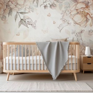 TAPETA DZIEWCZĘCA FLOWER BUNNIES ROSE - MALUMI