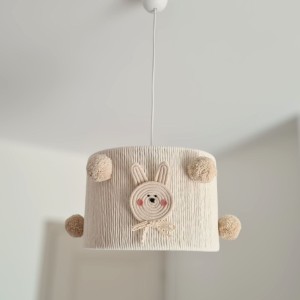 LAMPA SUFITOWA DLA DZIECKA ZAJĄCE I POMPONY - MARMYS FELT STUDIO