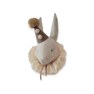 Dekoracja na ścianę do pokoju dziecka Królik cyrkowy naturalny w czapce – Love Me Decoration