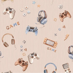 TAPETA DLA GRACZA GAMING BEŻOWY - DEKORILLO 