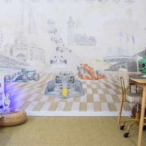 MURAL RACING  - TAPETA WYŚCIGOWA Z BOLIDAMI - DEKORILLO