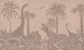 tapeta na wymiar dinozaury brudny róż