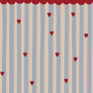 TAPETA FRENCH HEARTS STRIPES - DEKORNIK
